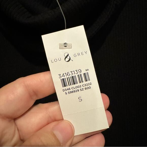 NWT Lou & Grey Brushed Rib Cowl Neck Top Black Size S Minimalist Office Preppy - Picture 10 of 13